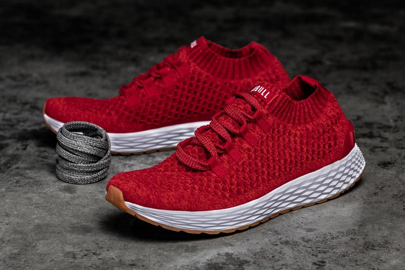 Red Nobull Alert Knit Runner Men's Running Shoes | CA G1127S